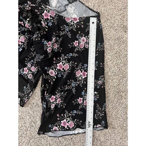 Torrid Womens 1X Boho Floral Feminine Peasant Empire Waist Flutter Sleeve Tunic - Picture 10 of 11